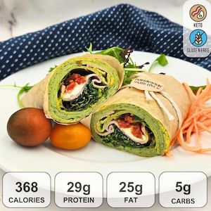 Cafe: KETO HAM & SPINACH EGG WRAP