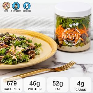 Cafe: KETO BEEF & BACON SALAD JAR