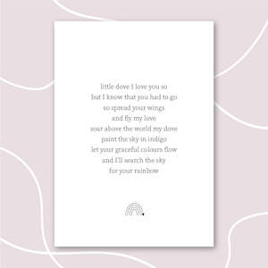 Design services: 'Little Dove' Baby Loss Memory Print