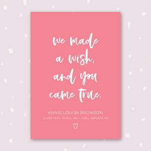 Design services: Wish Birth Print