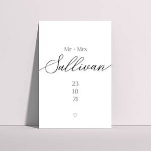 Design services: Wedding Date Print