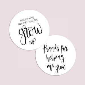 Thank You For Helping Me Grow - Printable Gift Tags