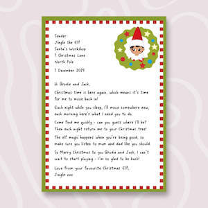 Personalised Elf on the Shelf Arrival Letter - Downloadable File