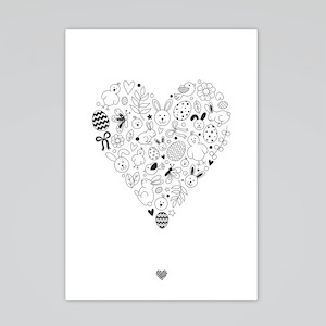 Illustrated Easter Heart | PRINT SAMPLE