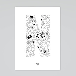 Flower Power Letter Art - PRINT SAMPLES