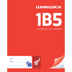 Retail postal service: Warwick exercise book 1B5 255 x 205mm 7mm ruled 40 pages