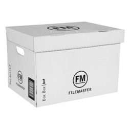 Filemaster archive box No.1 387l x 284w x 250dmm white