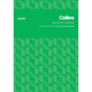 Receipt Book Collins A5/4 Dl 100Lf Ncr