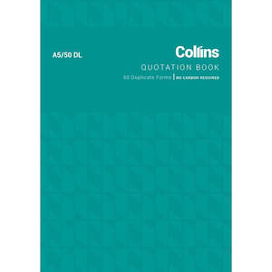 Quotation Book Collins A5/50 Dl 50Lf Ncr