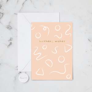 Birthday Wishes Peach Foil Card