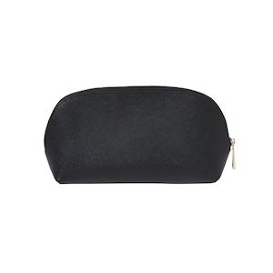 Embossed: Embossed Black Leather Pouch