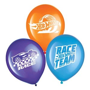 Licensed Latex: 12" 30cm Latex Balloons HOT WHEELS pack of 6 88053211