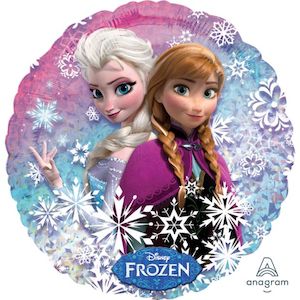 Licensed Latex: 18" Foil FROZEN Ana & Elsa Holographic #27552