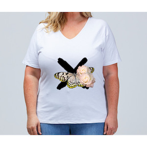 Clothing: NICKY TEE - Butterfly Flowers Cross