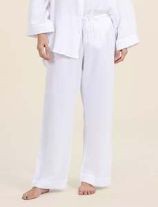 Ashley Textured Cotton Wide Leg Pant