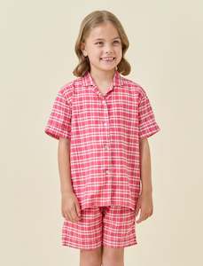 Holiday Plaid Kids PJ Boxer Set