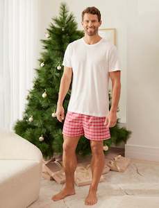 Holiday Plaid Unisex PJ Boxer Set