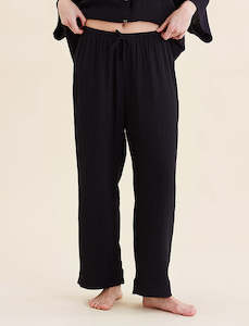 Cotton Sleepwear 1: Ashley Textured Cotton Wide Leg Pant