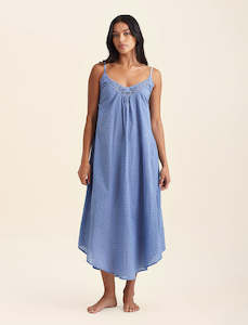 Swiss Dot Lace Front Maxi Nightie