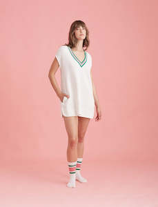 Luxe Waffle Tennis Oversized Tank Dress