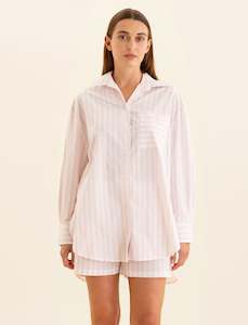 Cotton Stripe Shirting Boxer PJ Set