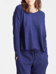 Super Soft Waffle V-Neck LS Top