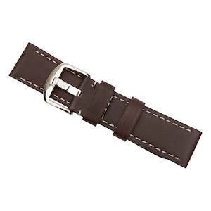 Brown Industrial Calf Leather Watch Band