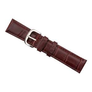 Brown Luxury Crocodile Grain Leather Watch Band