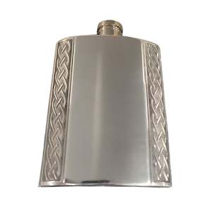 Celtic Satin Pewter Flask - Add Engraving - Mister Minit