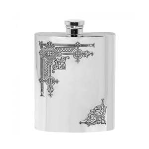 British Pewter Gothic Hipflask - Unique and Stylish Gift