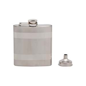 Restaurant: S/Steel Double Banded Hipflask - Add Personalisation