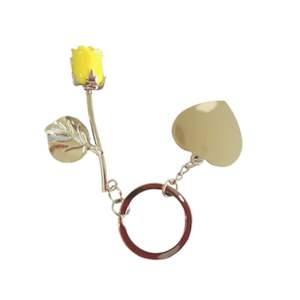 Everlasting Eternity Yellow Rose Keyring