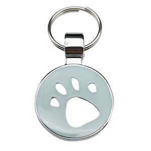 Small Pastel Blue Paw Print Pet Tag