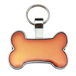 Orange Dog Bone Pet Tag