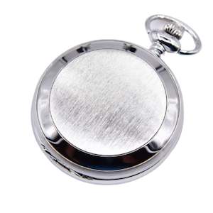 Brushed Silver Pocket Watch - Add Engraving