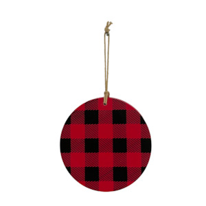 Tartan Bauble Wooden Christmas Keepsake