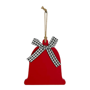 Red Bell Wooden Christmas Keepsake