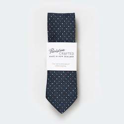 Denim White Rust Pin Dot Tie