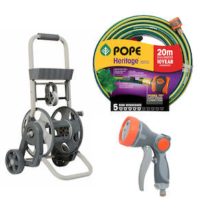 Hose Reels Carts: Pope Premium Hose Cart - Bundle with 20m hose  and sprayer