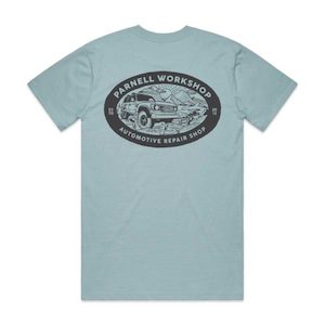 Mens Classic Tee Landcruiser Pale Blue - Parnell Workshop