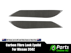 Automotive component: Carbon Fiber Headlight trim Cover Eyelid Parts Sticker for Nissan 350Z