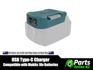 USB Type-C Charger - Compatible with Makita 18v Batteries