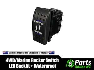 Automotive component: Waterproof Rocker Switch WINCH IN WINCH OUT for 4WD Off Road Marine