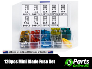 120pcs Mini Blade Fuse Assortment Box 5A 7.5A 10A 15A 20A 25A 30A