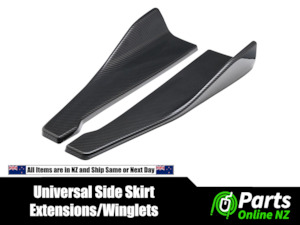 Universal Aero Rear Bumper Lip Winglets Carbon fiber Side Skirt Extensions 48cm