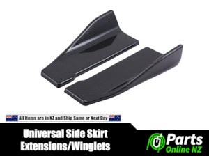 Universal Aero Rear Bumper Lip Winglets Carbon fiber Side Skirt Extensions 34cm