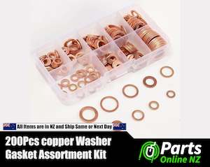 Automotive component: 200Pcs copper Washer Gasket Assortment Kit with Box M5/M6/M8/M10/M12/M14