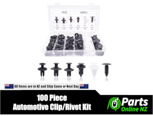 100pcs Universal Car Fastener Kit – Plastic Rivets, Push Retainer Clips with 6 Sizes