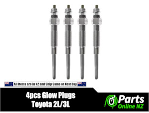 4PC Glow Plug Set - Suitable for Toyota 2L and 3L Engines