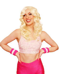 Costume hiring: Barbie Wig Curly Blonde